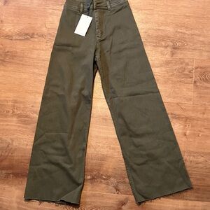 Wide Leg Olive Green Pants
